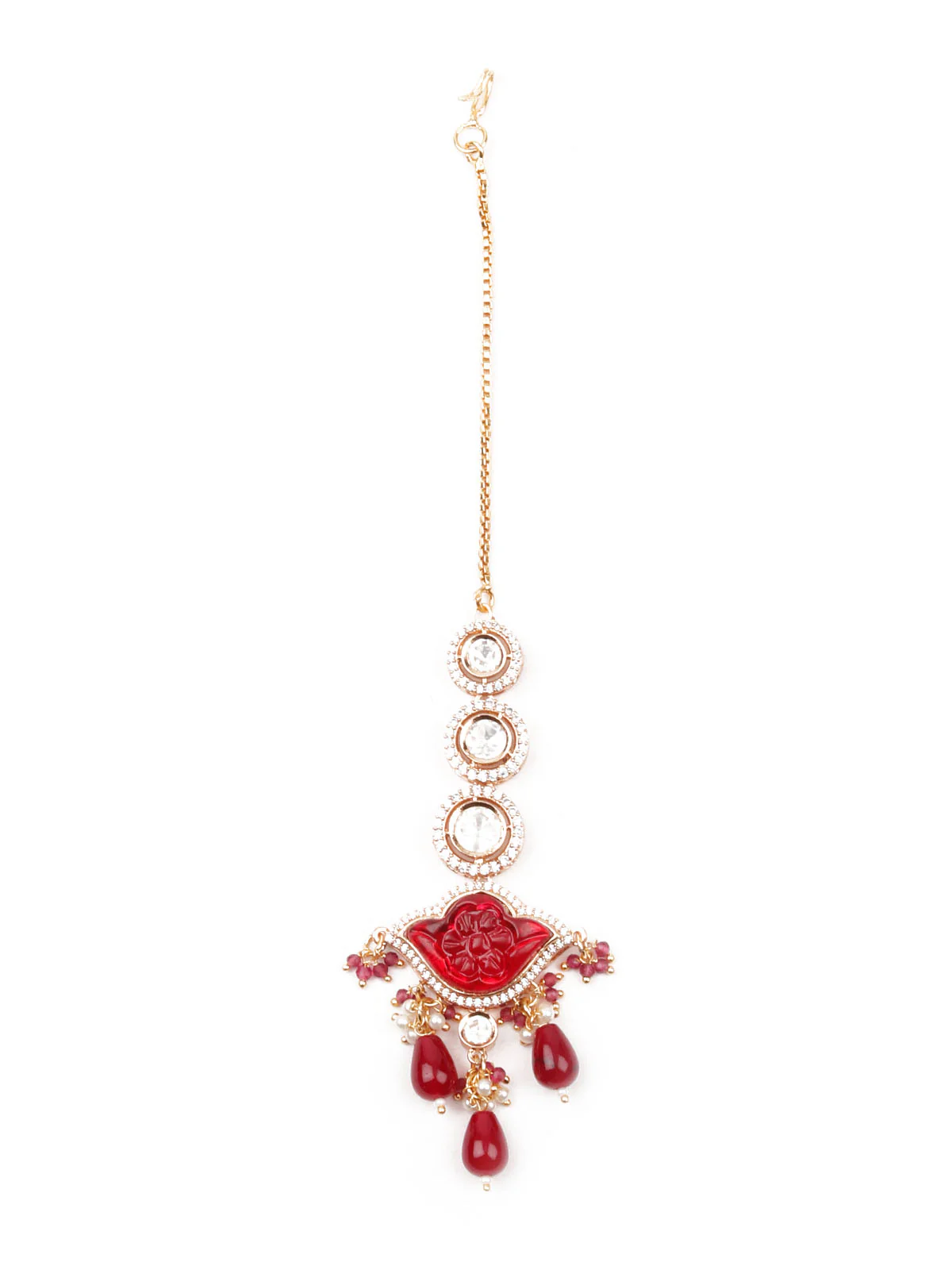 Odette Women Layered Bridal Long Rani Haar Necklace Set - Image 8