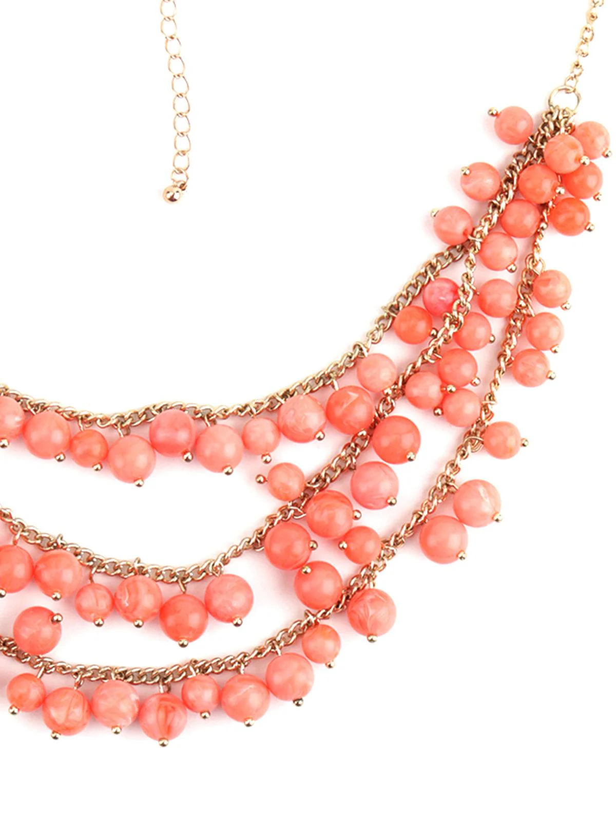 Odette Women Layered Peach Pearl Necklace - Image 5