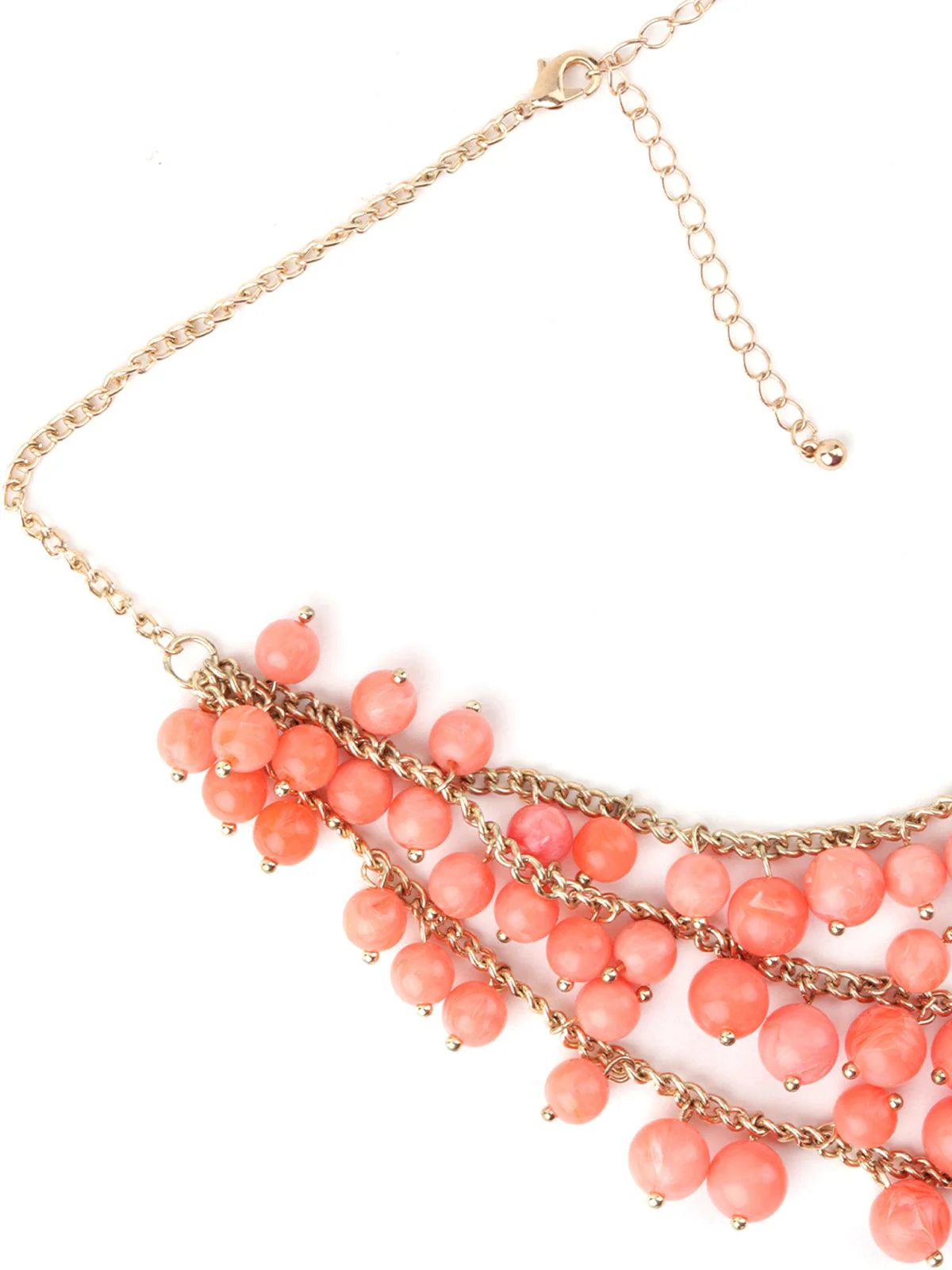 Odette Women Layered Peach Pearl Necklace - Image 6