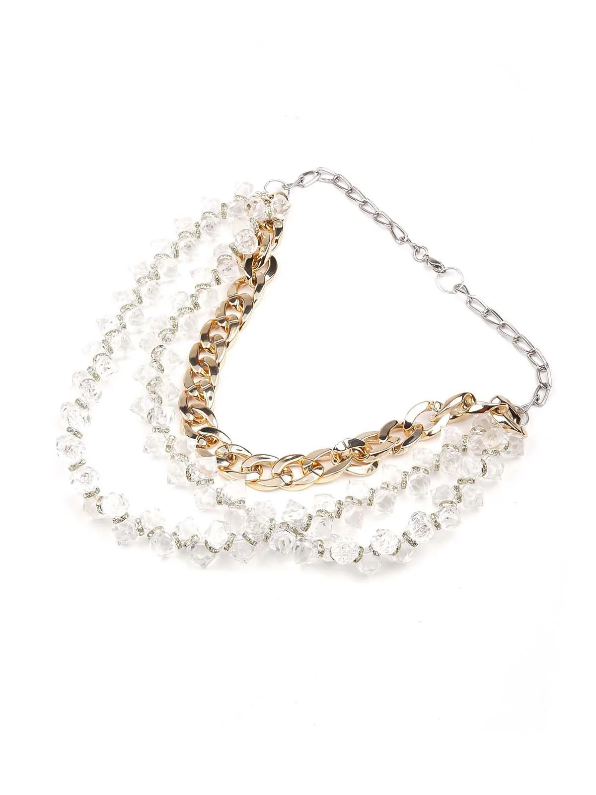 Odette Women Layered White Rose Statement Necklace-New294 - Image 4