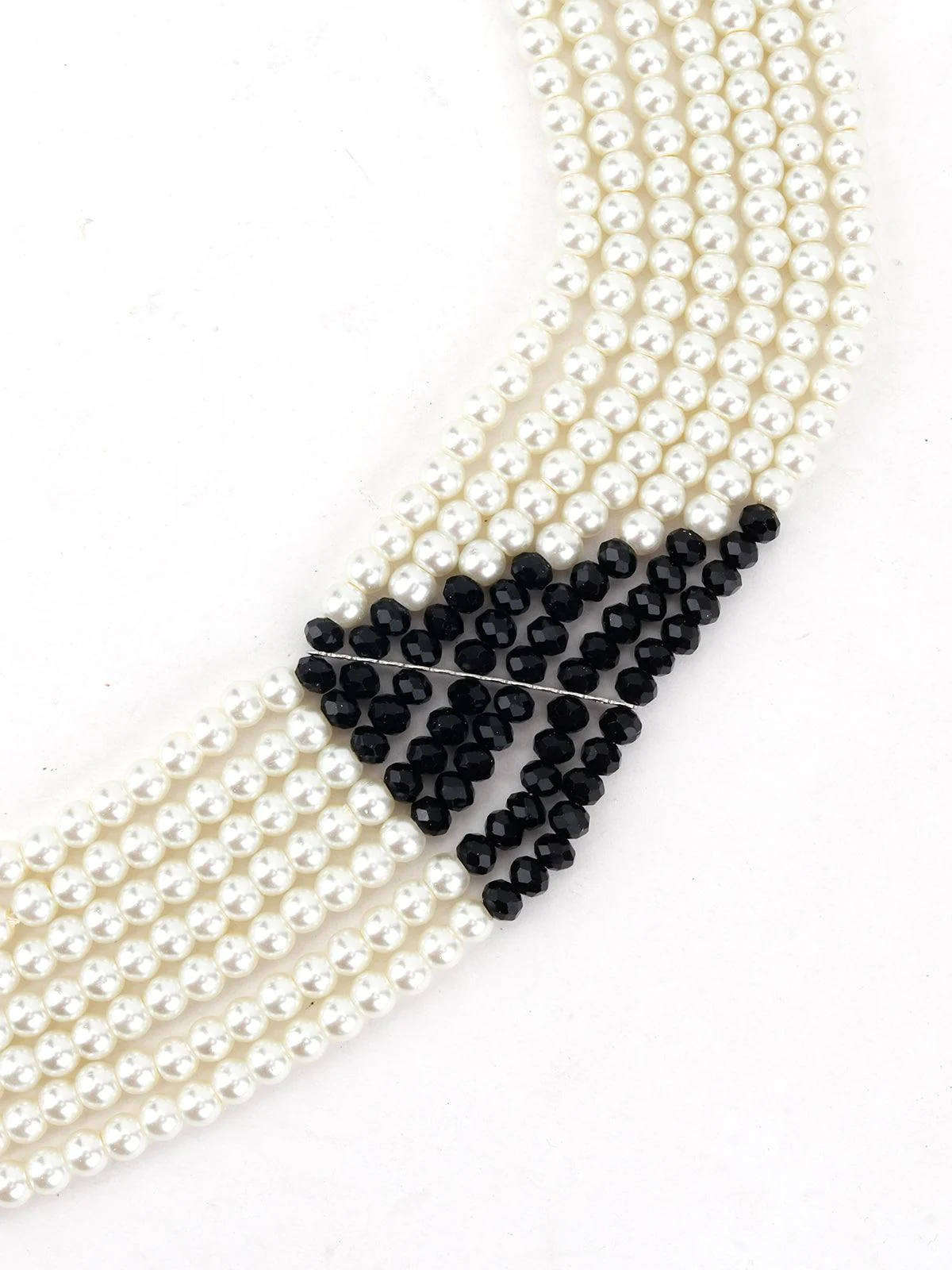 Odette Women Layered White And Azure Black Pearl Bright Necklace - Image 6