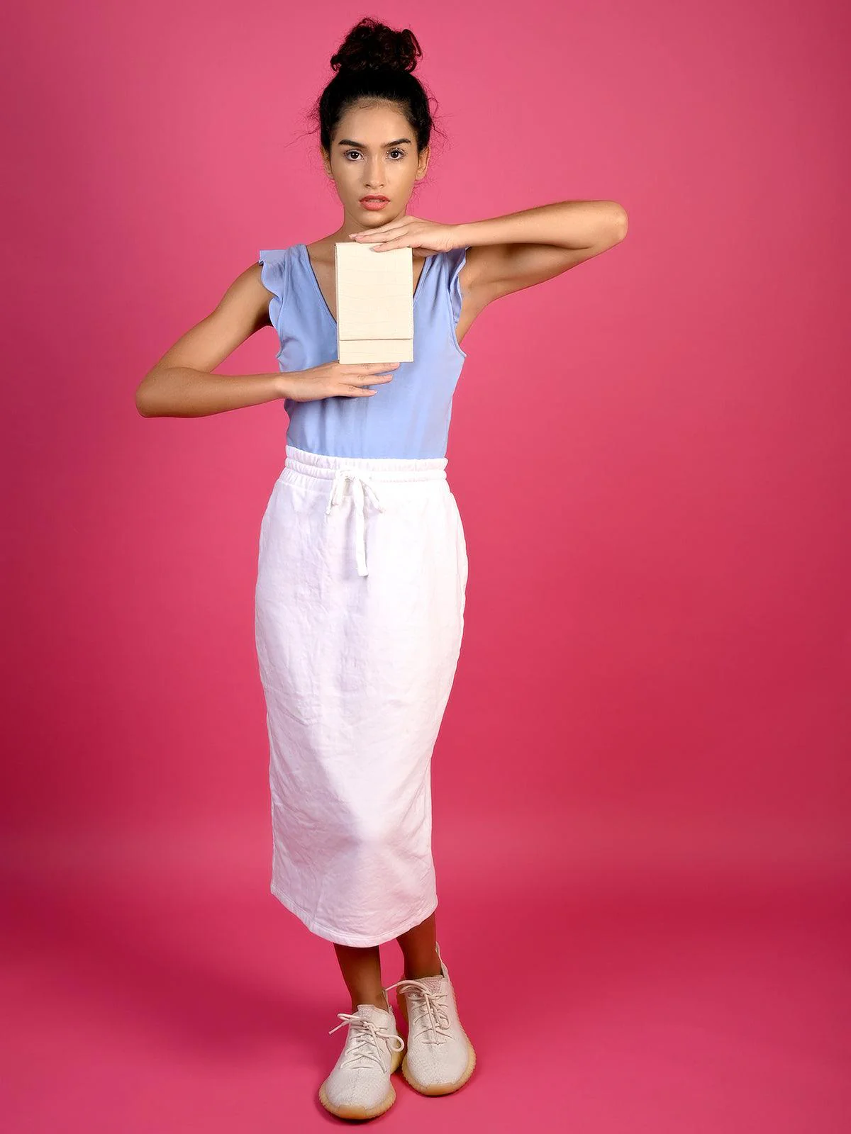 Odette Light Pink Rectangular Sling Bag For Women - Image 2