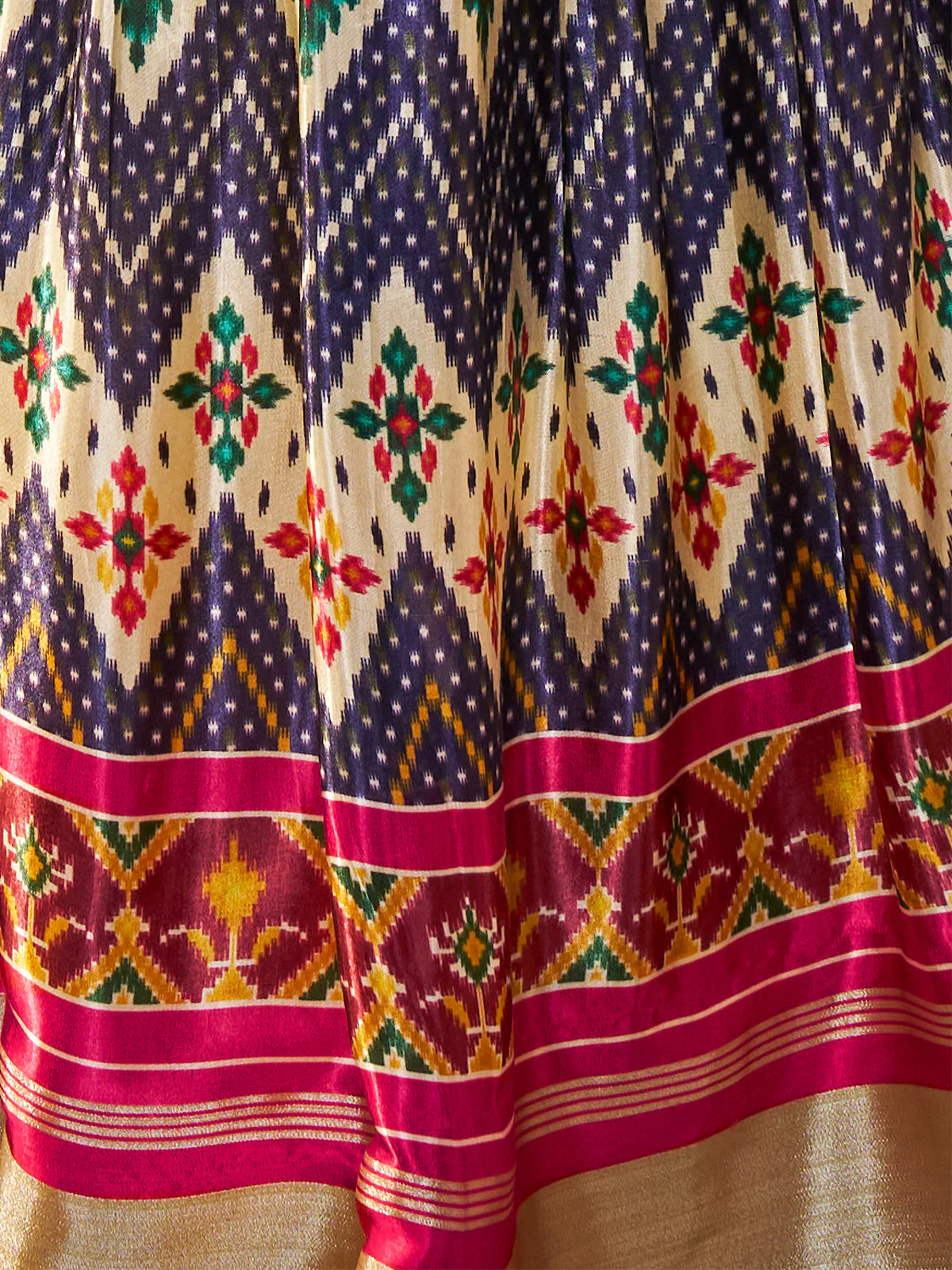 Odette Women Light Yellow Silk Printed Semi Stitched Lehenga With Unstitched Blouse - Image 6
