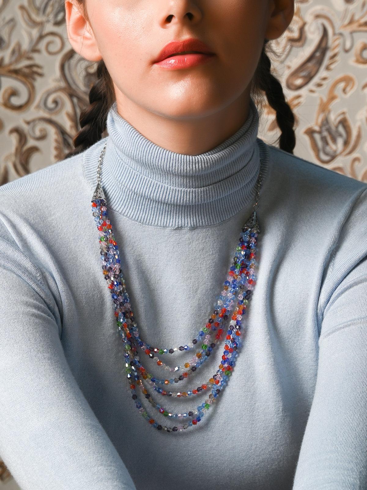 Odette Women Love Adorned Multicolour Necklace - Image 2