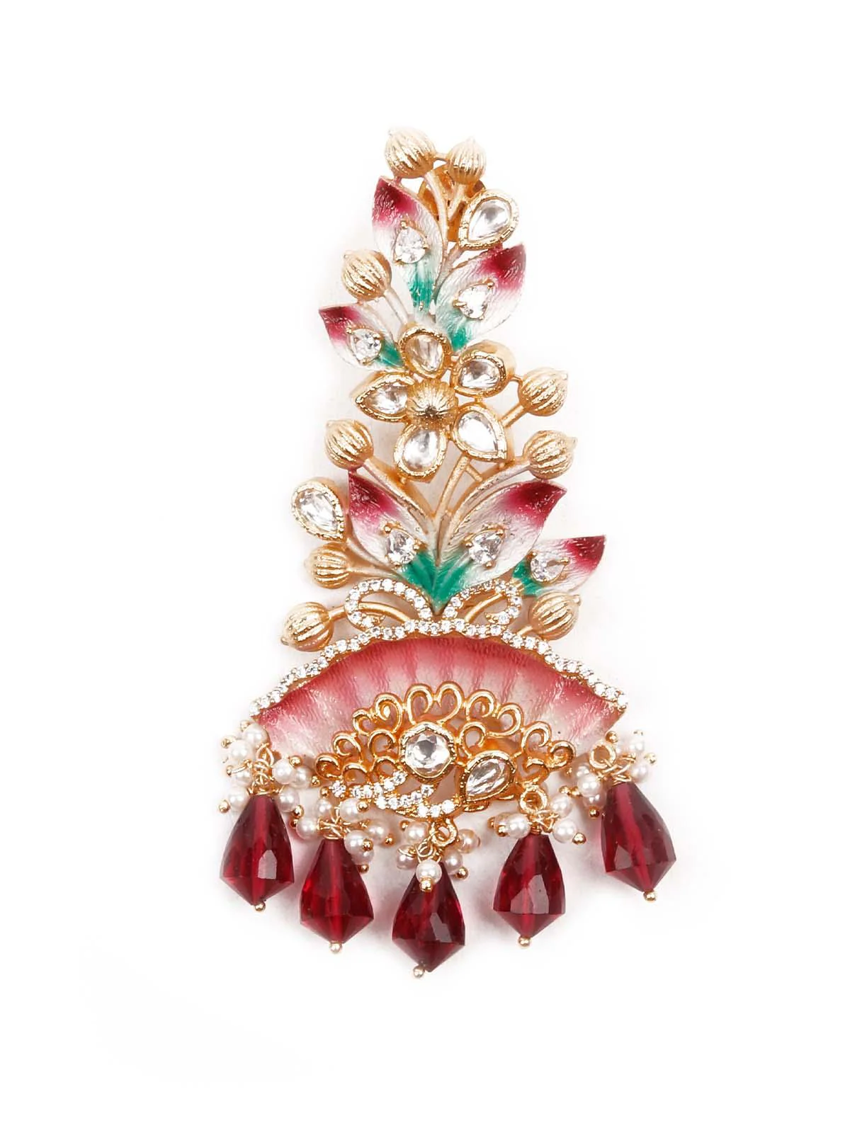 Odette Women Luxuriant Gold Multicolored Dangling Earrings - Image 5
