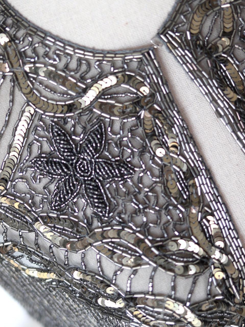 Odette Women Luxurious Grey Beaded Cape - Image 4