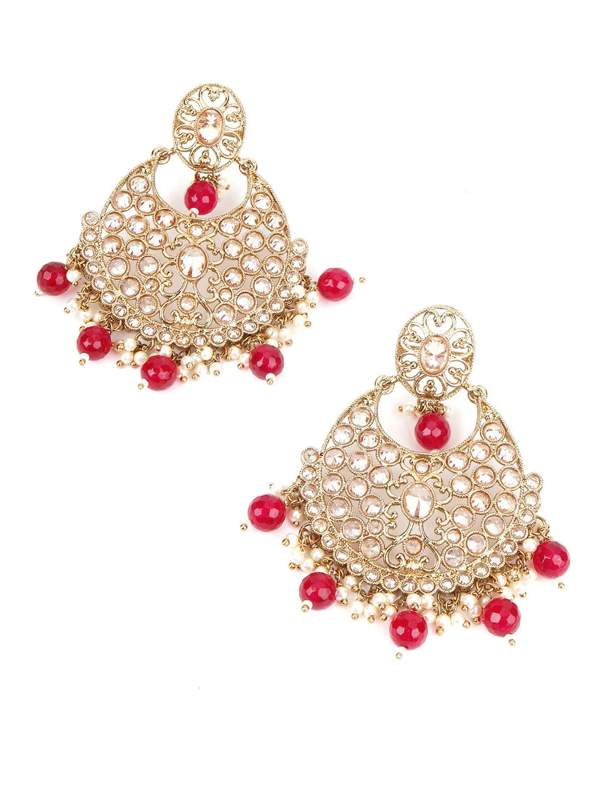 Odette Women Magenta And Golden Choker Necklace - Image 6
