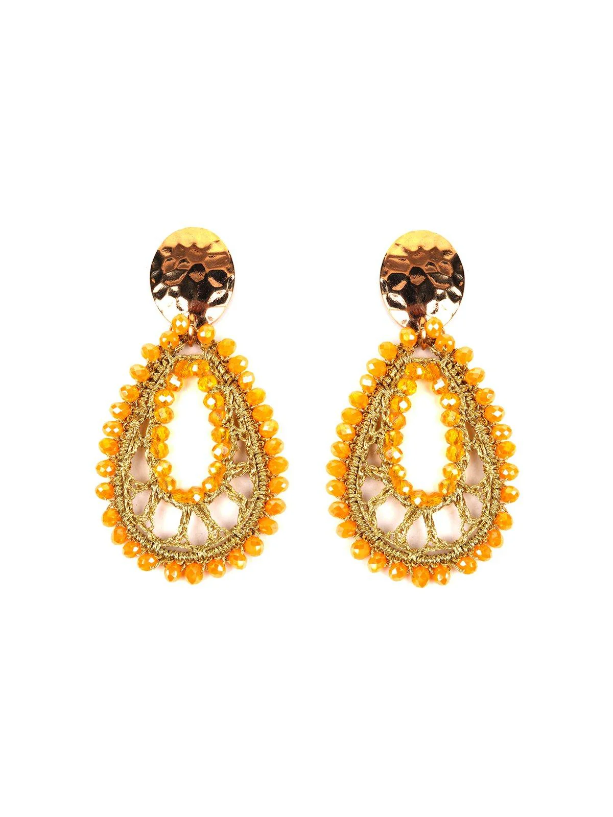 Odette Women Yellow Metal Earrings - Image 3