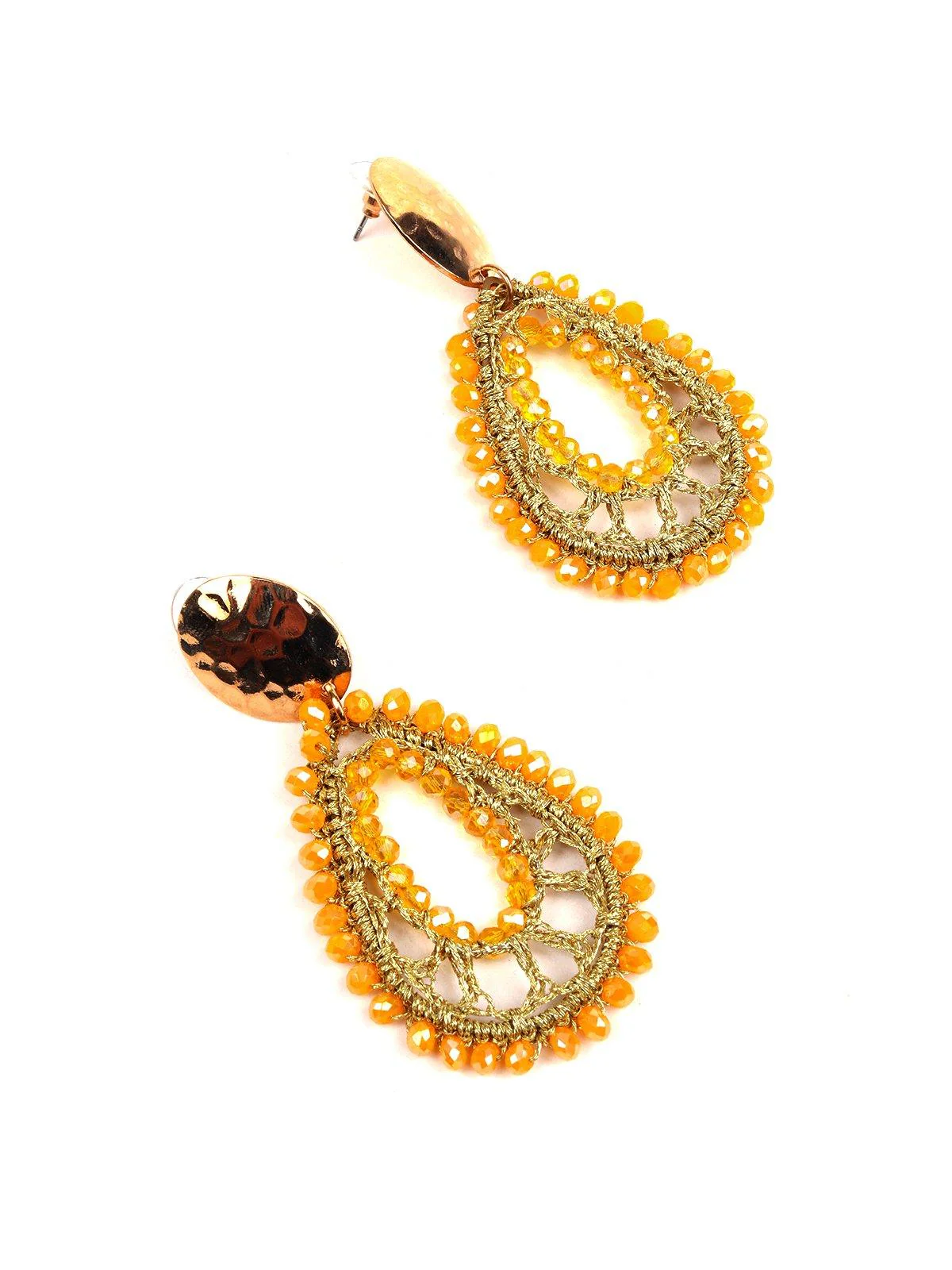 Odette Women Yellow Metal Earrings - Image 5