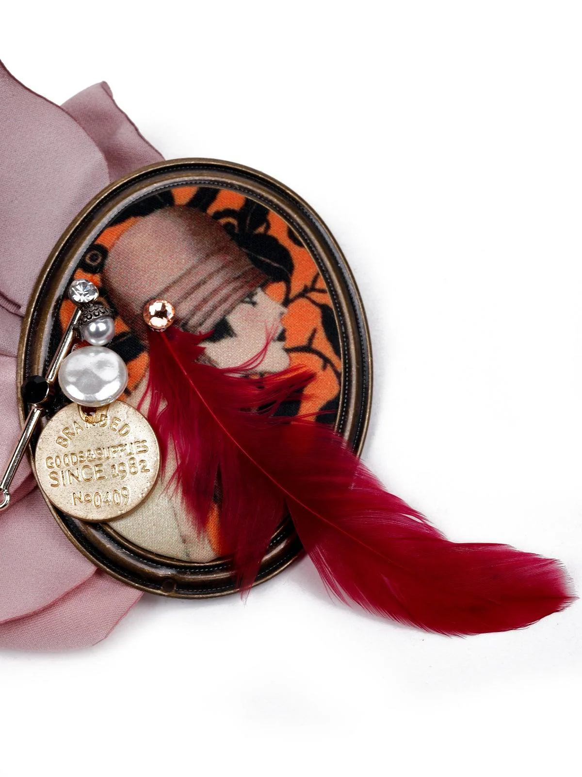 Odette Women Maroon Metal Brooch - Image 5