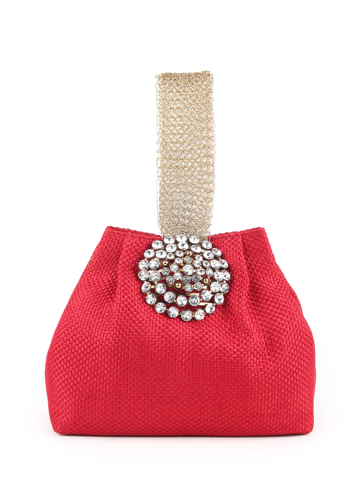 Odette Women Red Coloured Tweed Handheld Bag - Image 3