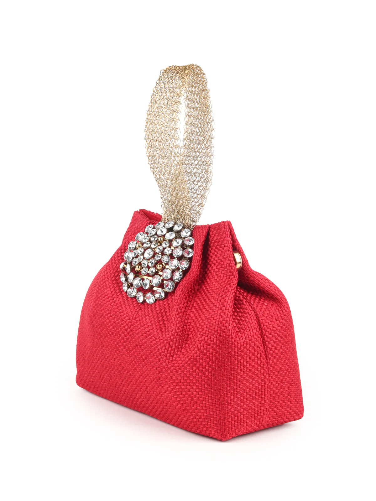 Odette Women Red Coloured Tweed Handheld Bag - Image 4