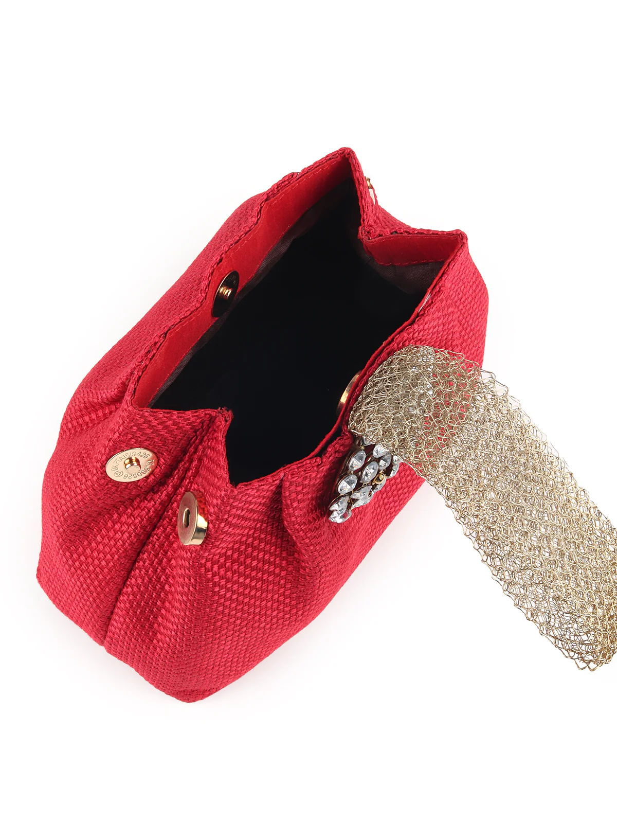 Odette Women Red Coloured Tweed Handheld Bag - Image 6