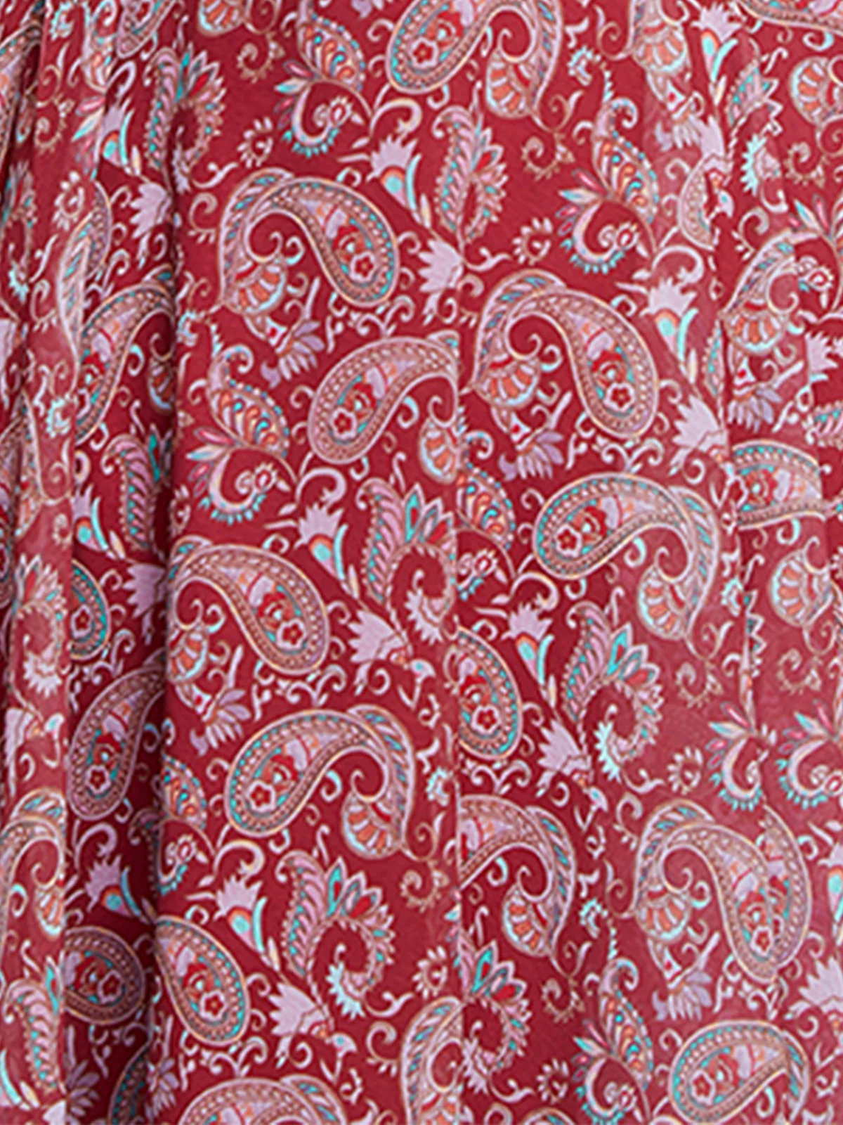 Odette Women Maroon Faux Georgette Printed Stitched Kurta Set - Image 7