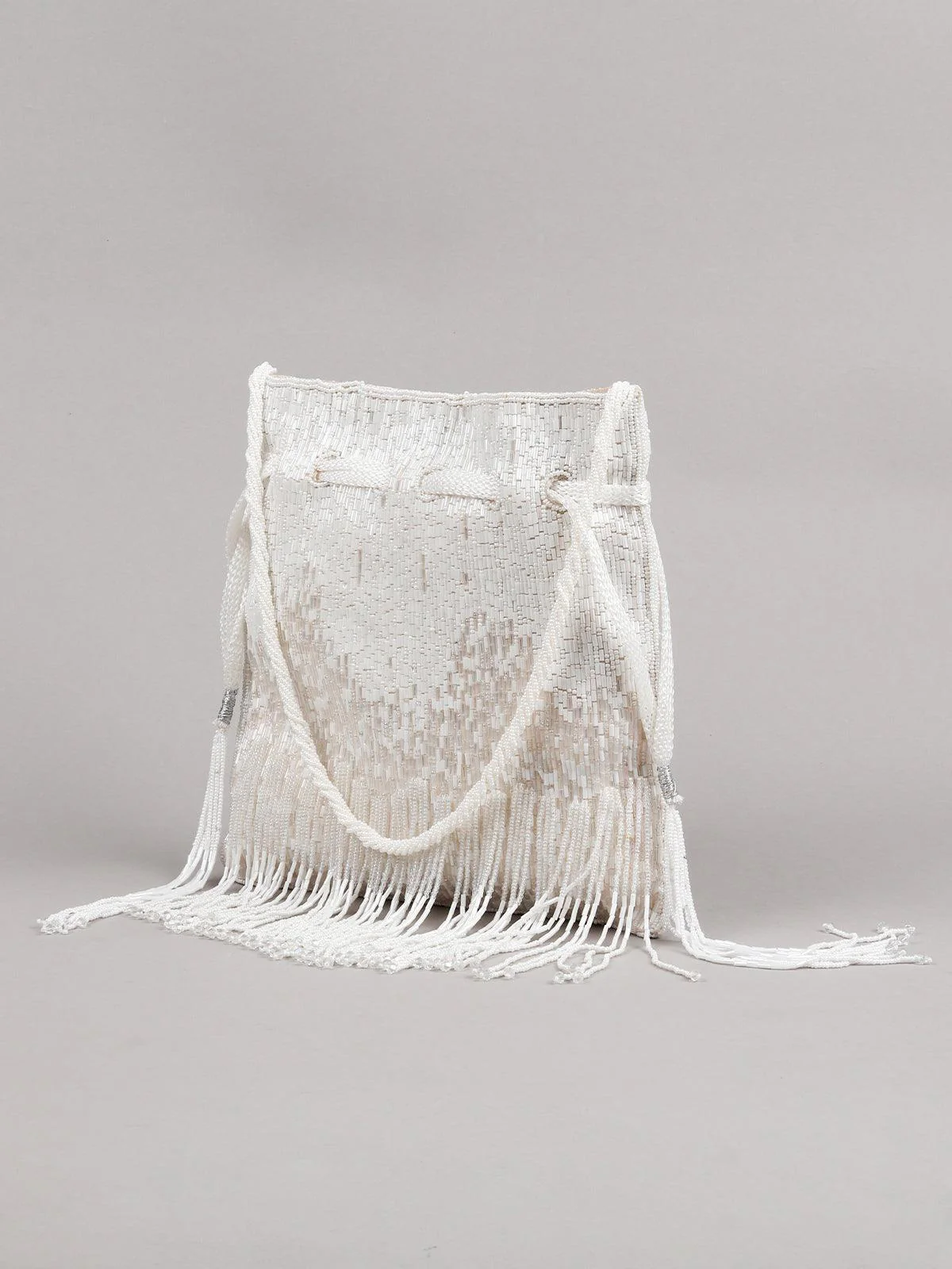Odette Women Marvellous White Potli Bag - Image 4