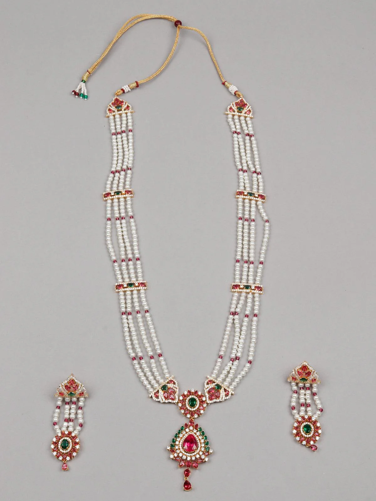 Odette Women Mesmerizing Multi Layered Long Pearl Necklace - Image 3