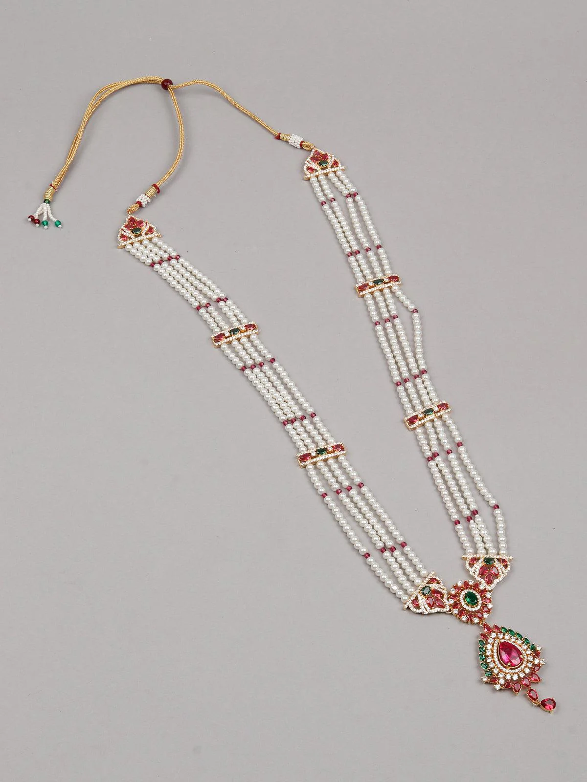 Odette Women Mesmerizing Multi Layered Long Pearl Necklace - Image 4