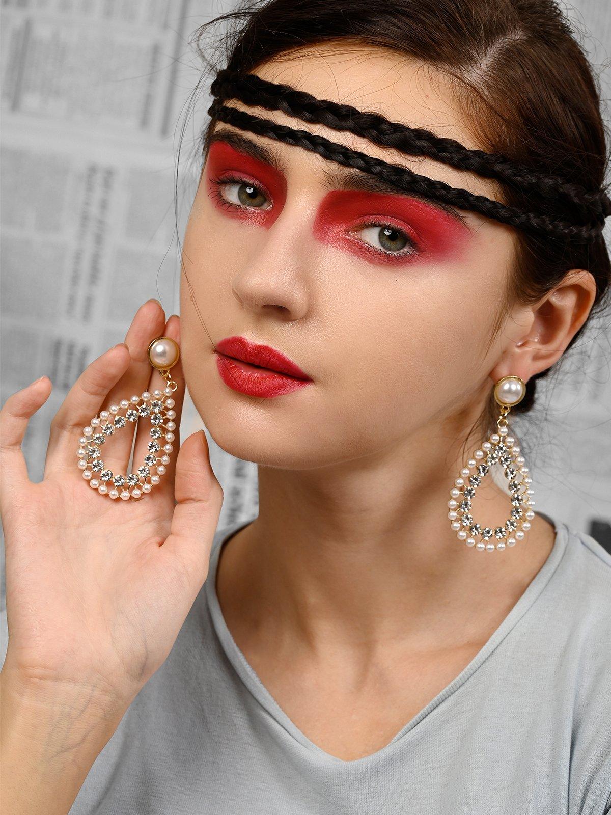 Odette Women White Metal Earrings - Image 2