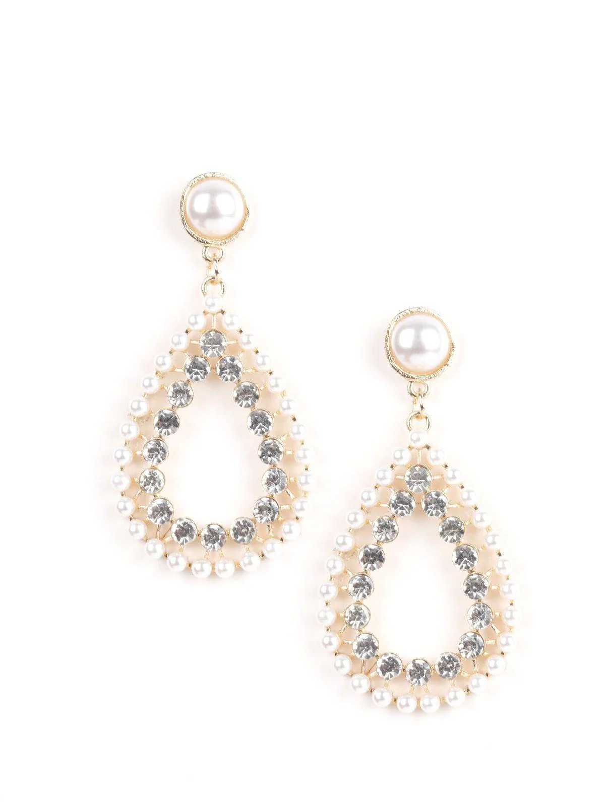 Odette Women White Metal Earrings - Image 3