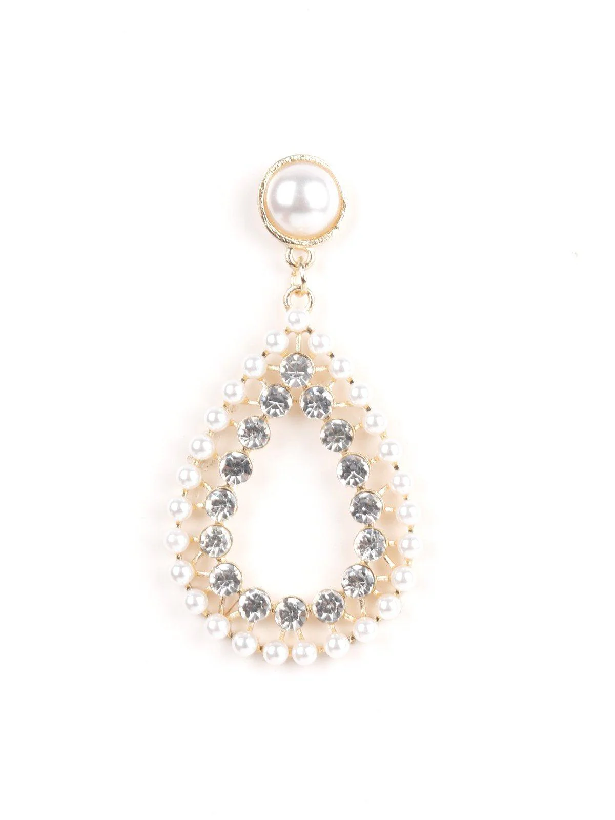 Odette Women White Metal Earrings - Image 4