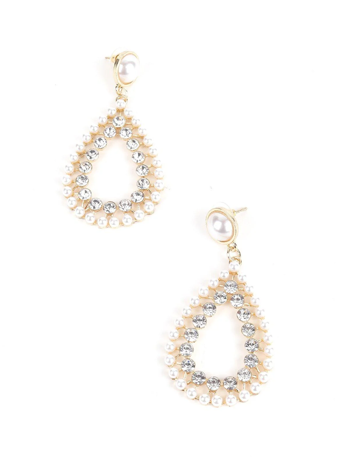 Odette Women White Metal Earrings - Image 5