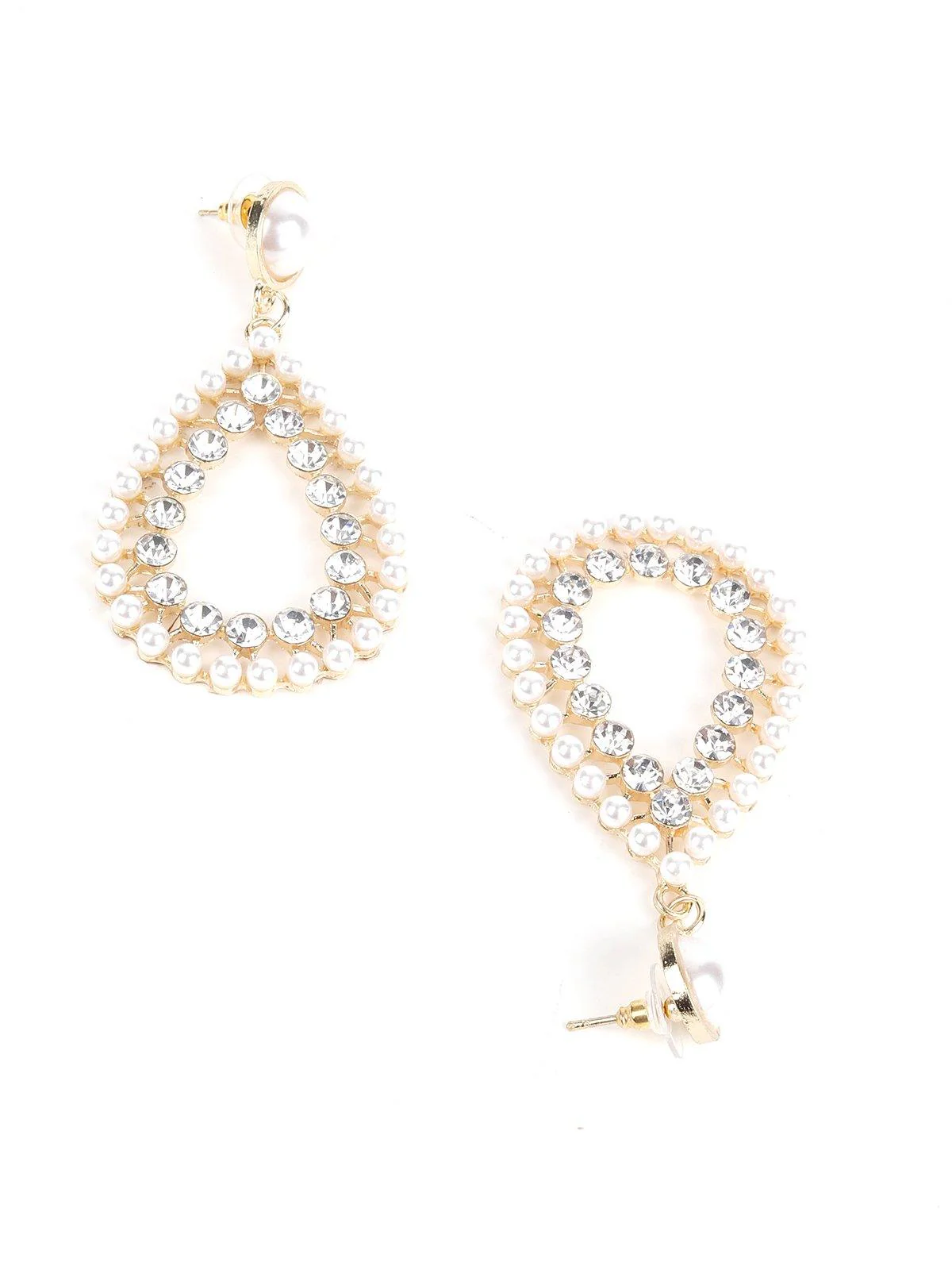 Odette Women White Metal Earrings - Image 6