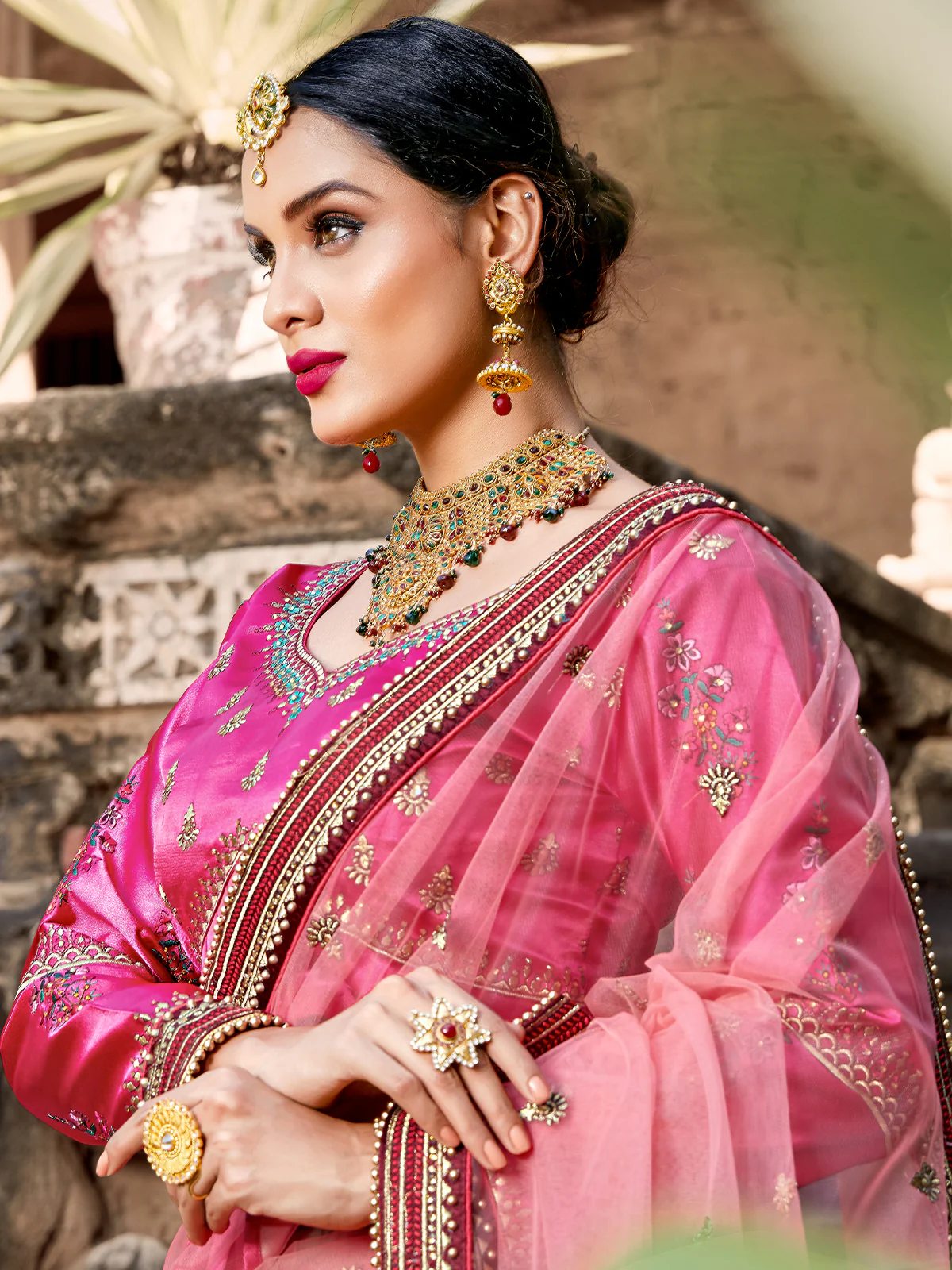 Odette Women Modern Semi Stitched Sea Green Lehenga Choli - Image 2