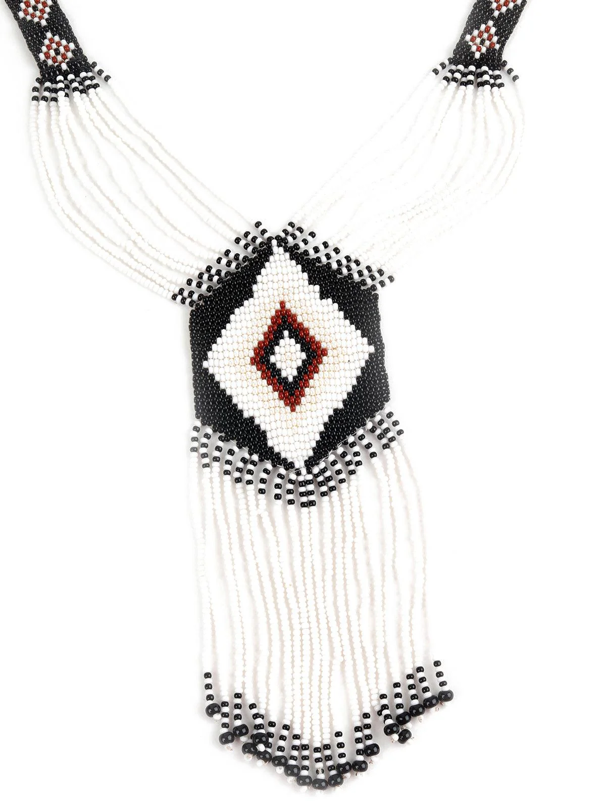 Odette Women Monochrome Tribal Handmade Adorning Neckpiece - Image 4