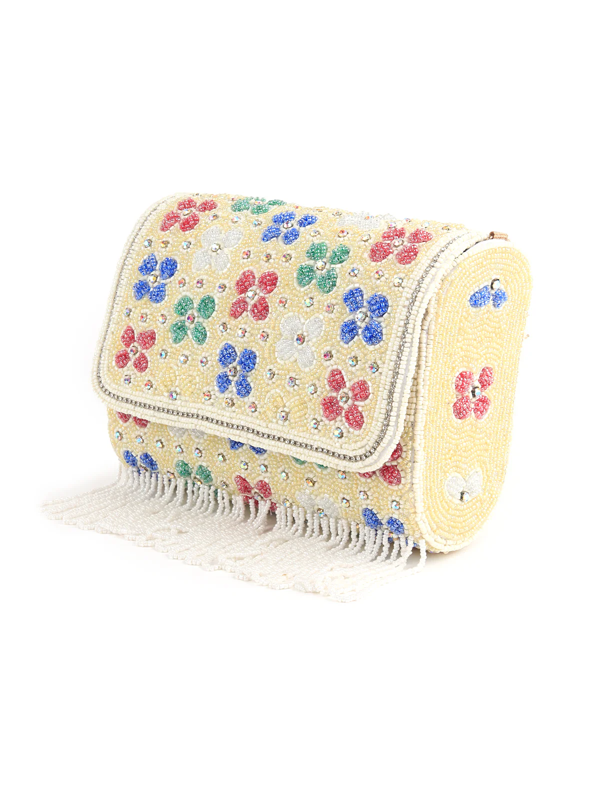 Odette Multi Color Tasseled Clutch For Women - Image 4