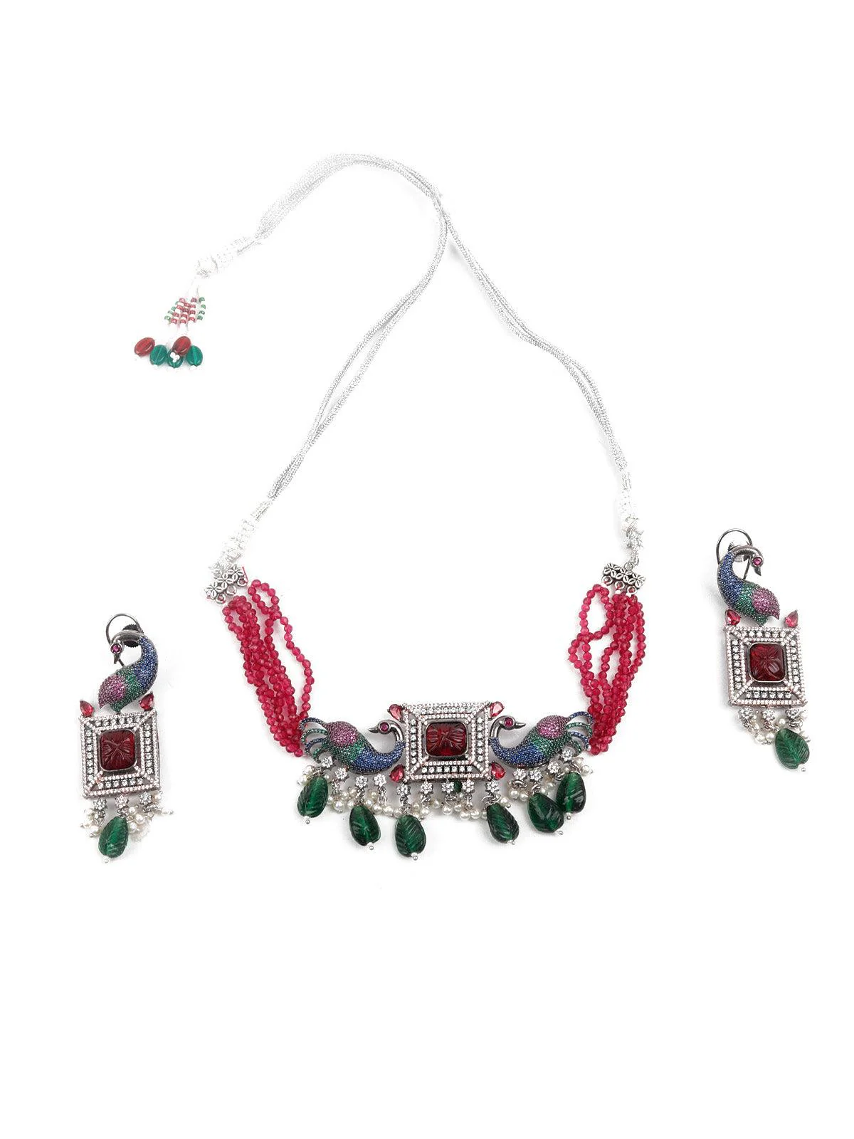Odette Women Multi Colored Choker Necklace Set - Image 3