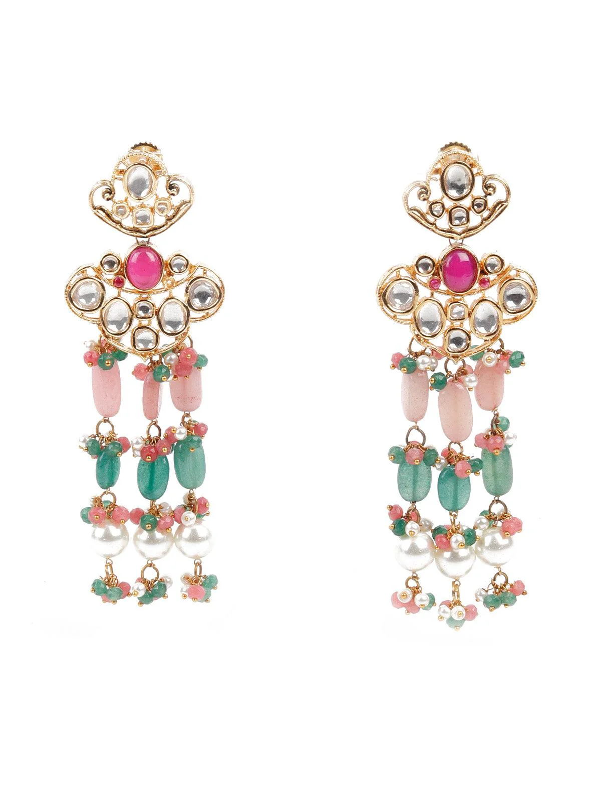 Odette Women Multi Colored Rani Har Necklace Set - Image 7