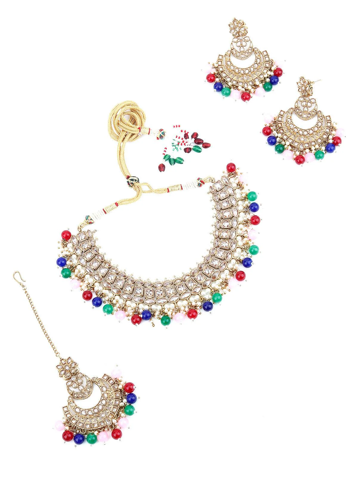 Odette Women Multi-Colour Adorable Pearl Necklace Set - Image 3