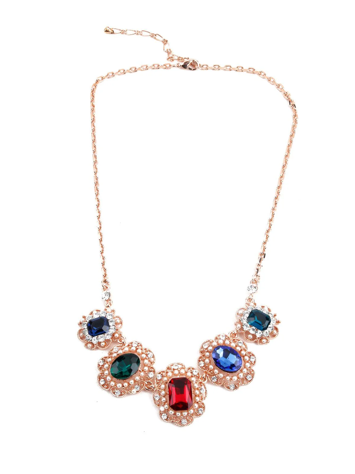 Odette Women Pearl And Rhinestone Collar Necklace - Image 3