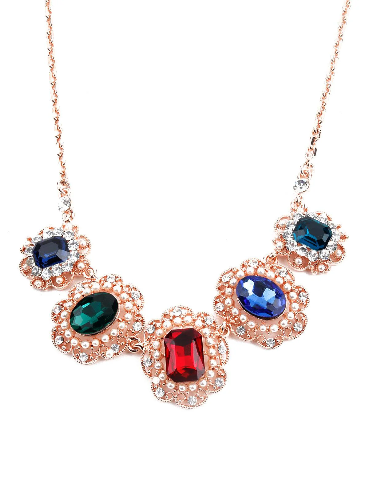Odette Women Pearl And Rhinestone Collar Necklace - Image 5