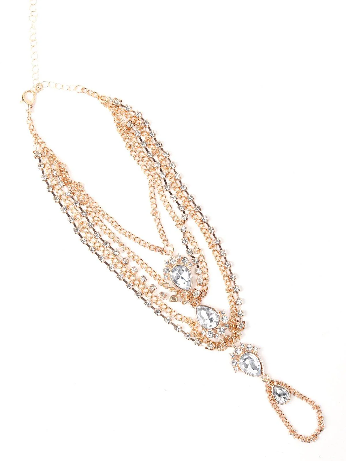 Odette Women Gold Metal Hathphool - Image 3