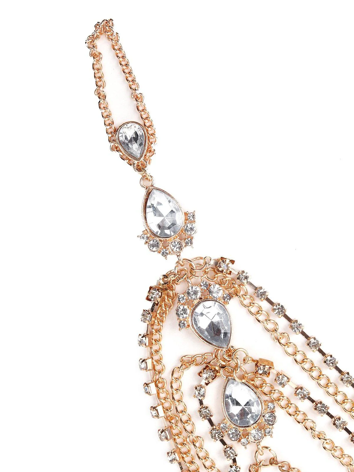 Odette Women Gold Metal Hathphool - Image 5