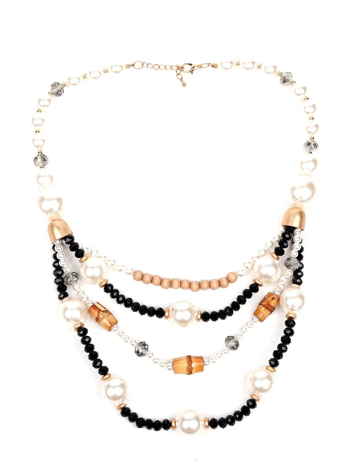 Odette Women Multicolour Metal Beaded Necklace - Image 3