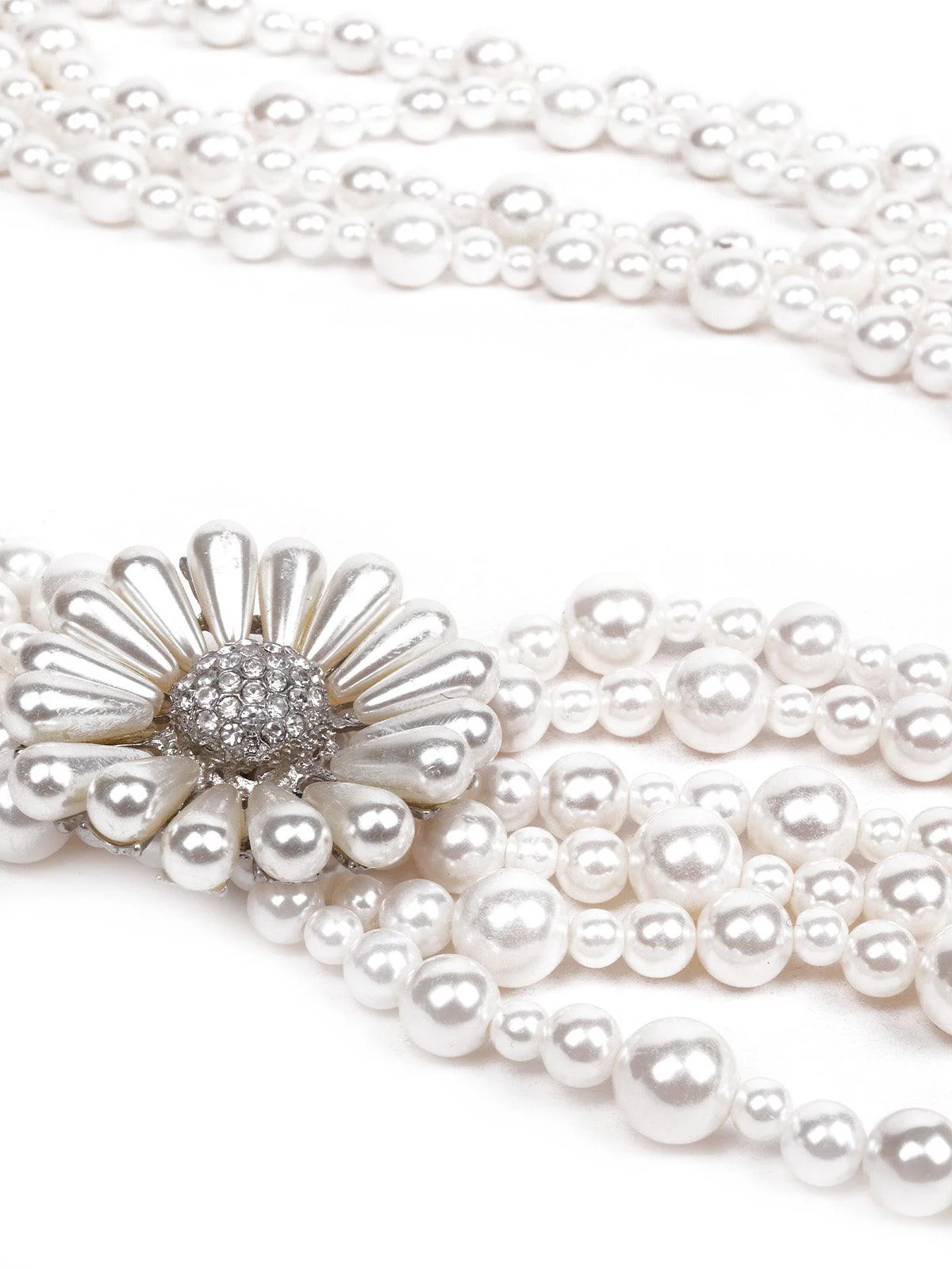 Odette Women White Rhinestones L Necklace - Image 5