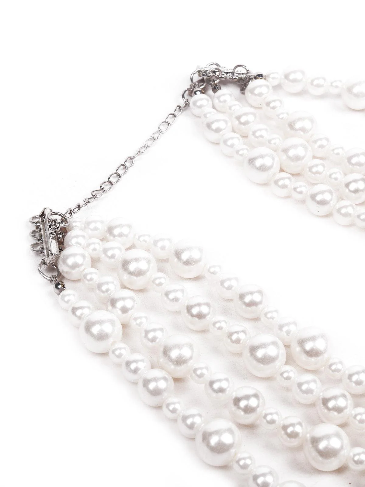 Odette Women White Rhinestones L Necklace - Image 6