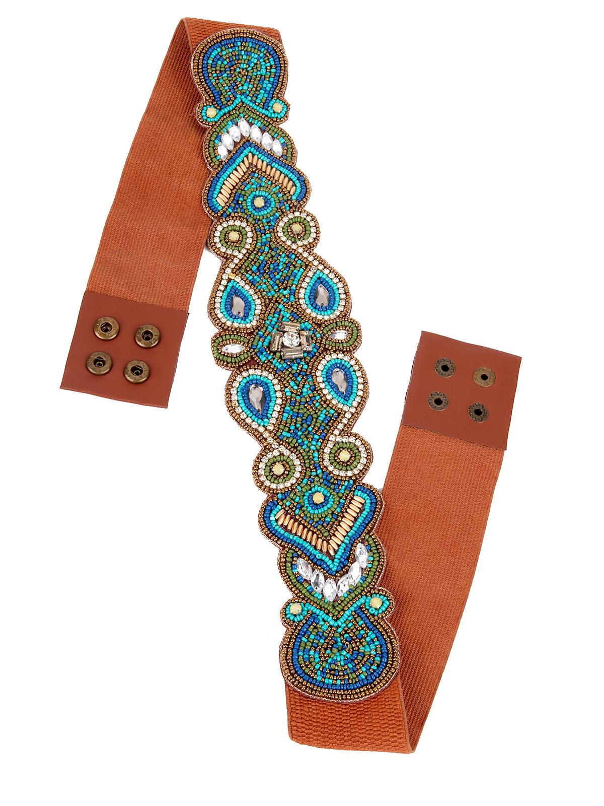 Odette Women Multicolor Boho Embellished Belt - Image 4