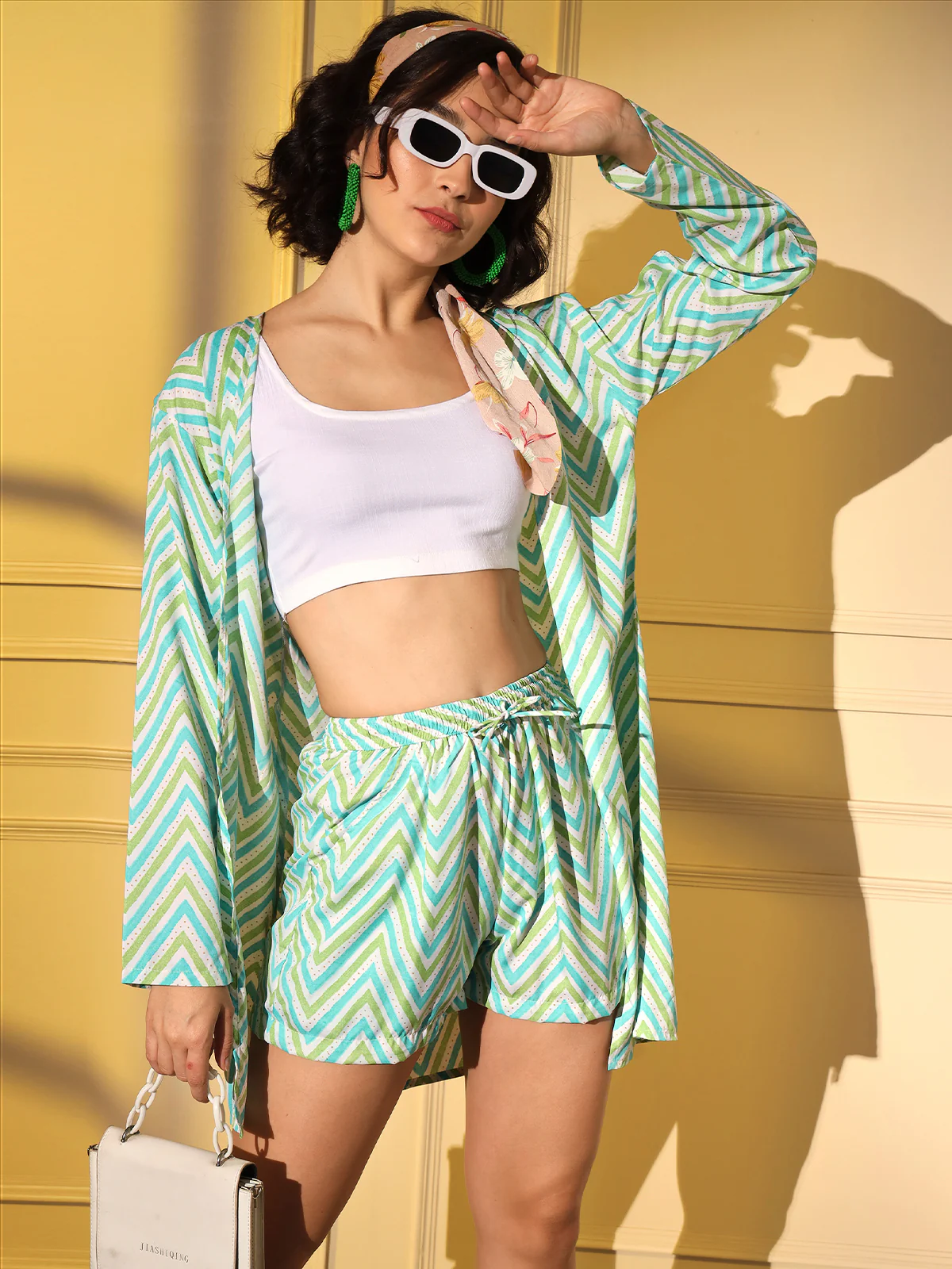 Odette Women Multicolor Crepe Printed Stitched Western Set - Image 2