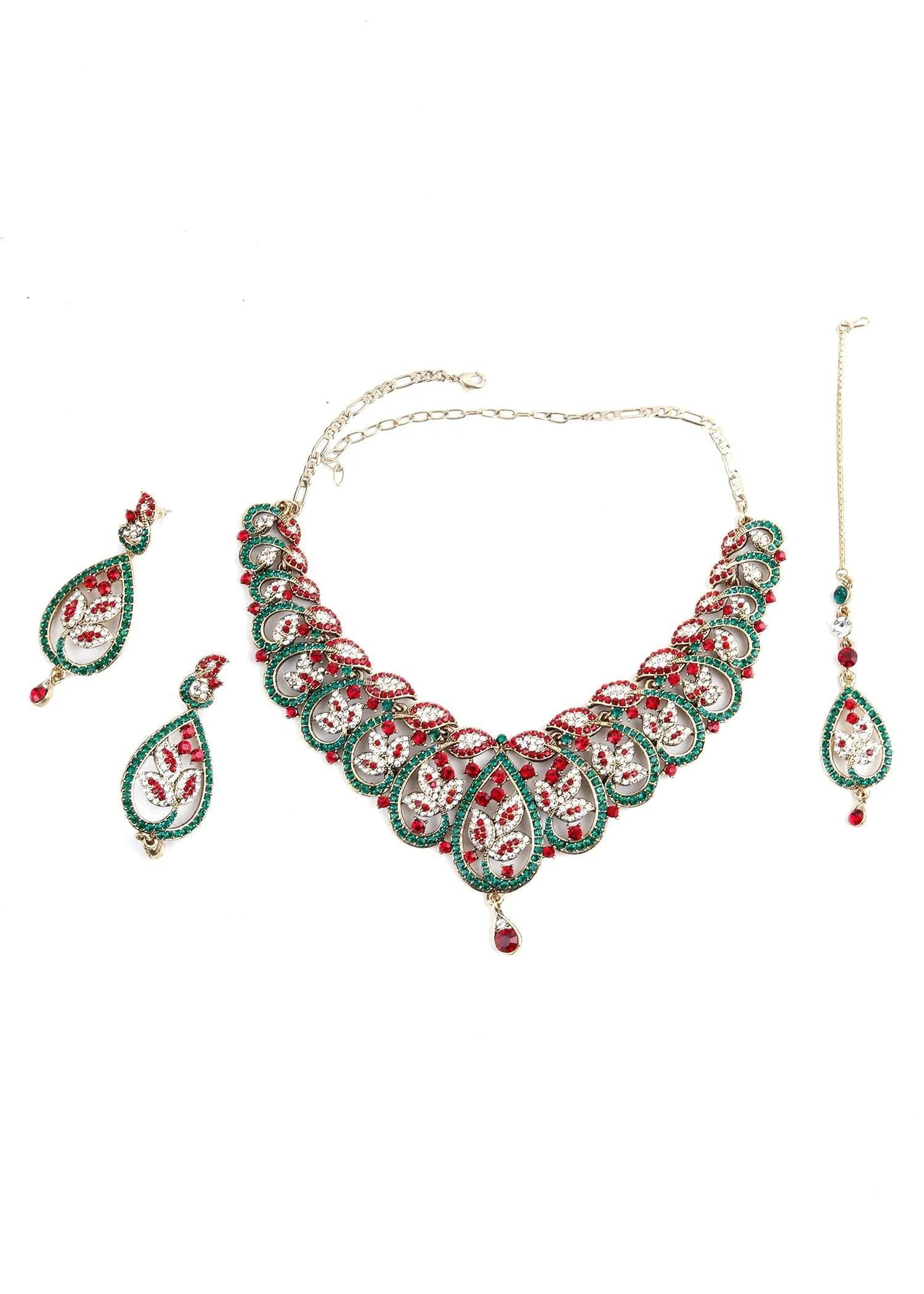 Odette Women Multicolor Crystal Necklace Set - Image 3