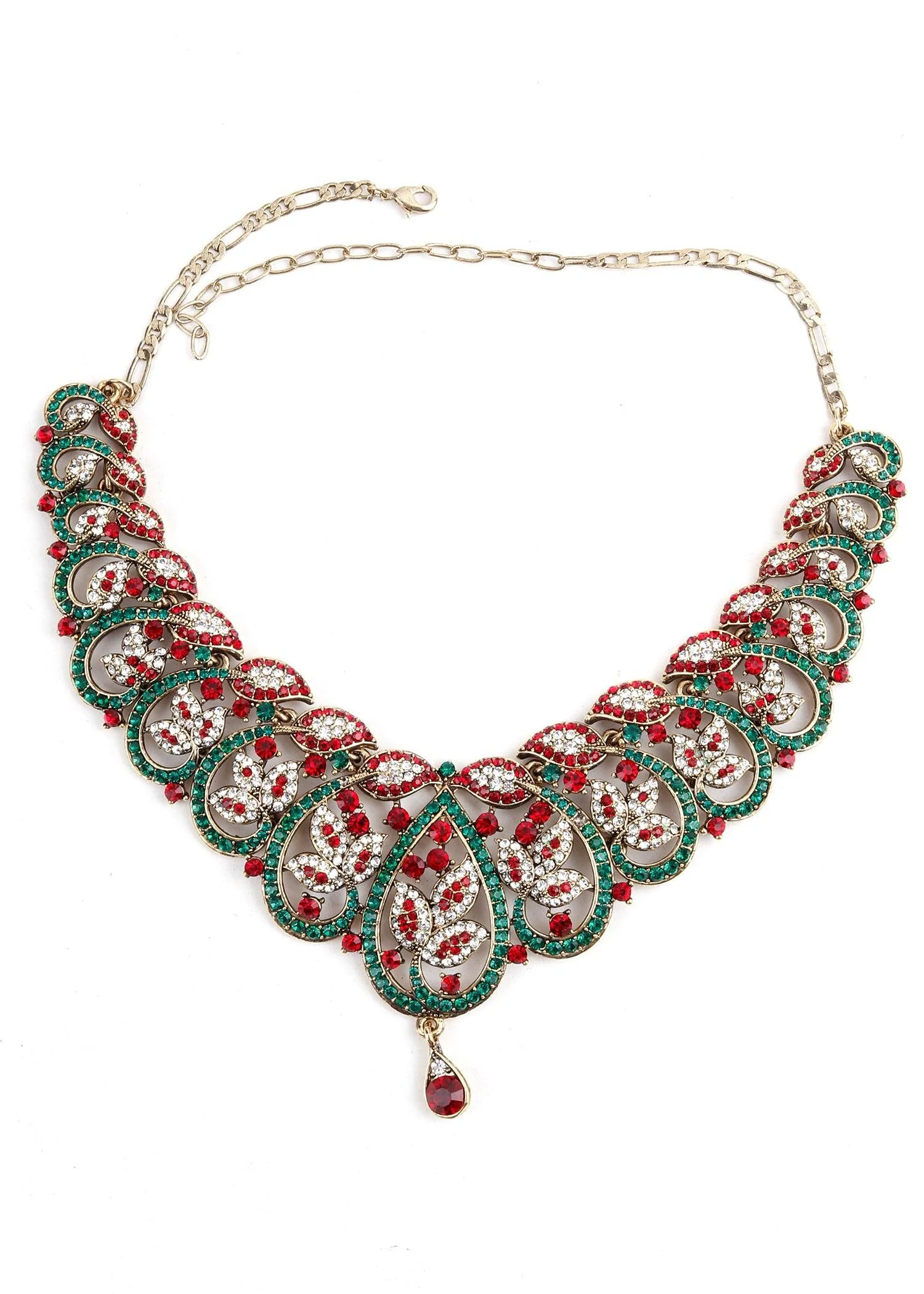 Odette Women Multicolor Crystal Necklace Set - Image 4