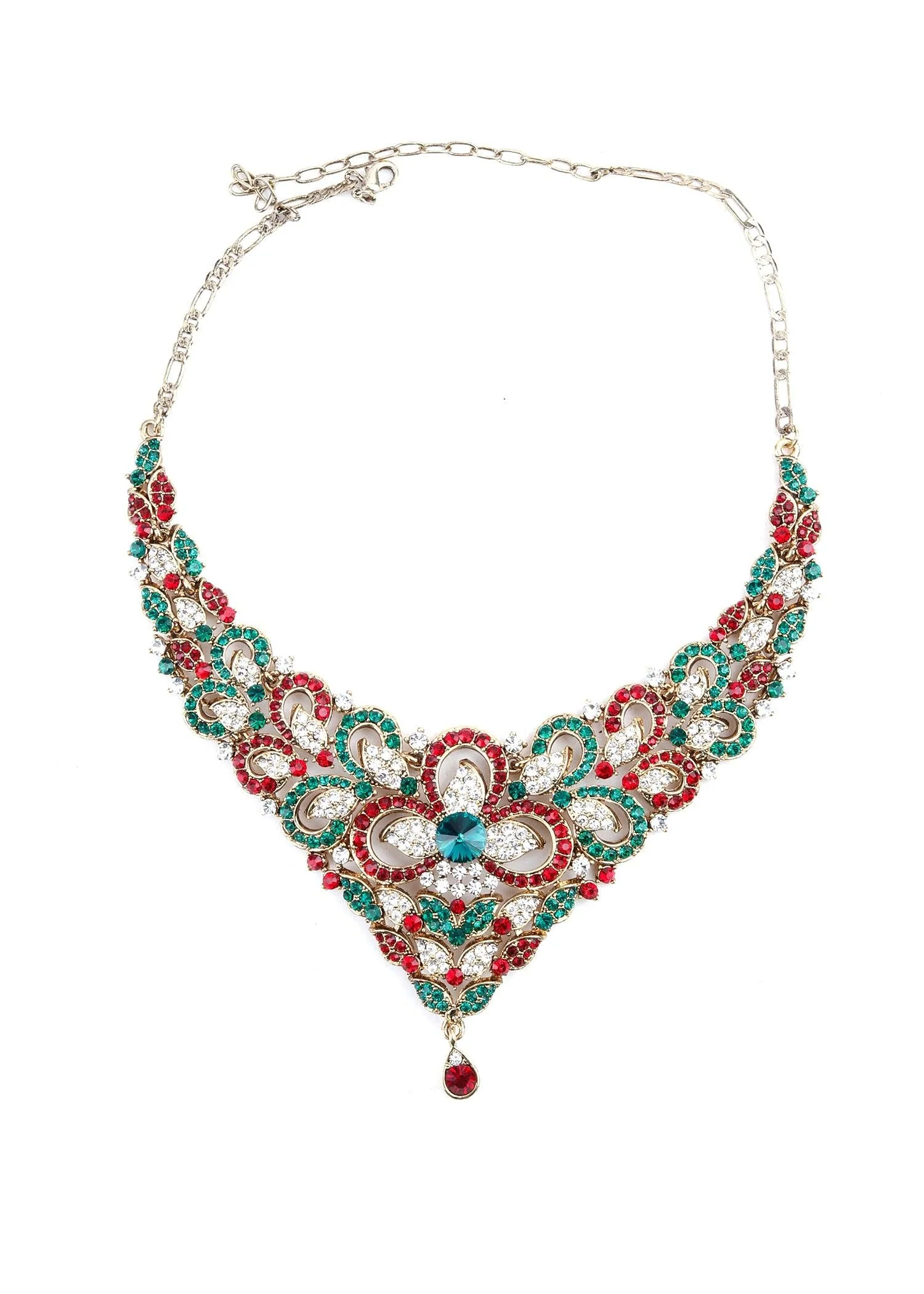 Odette Women Multicolor Crystal Necklace Set - Image 4