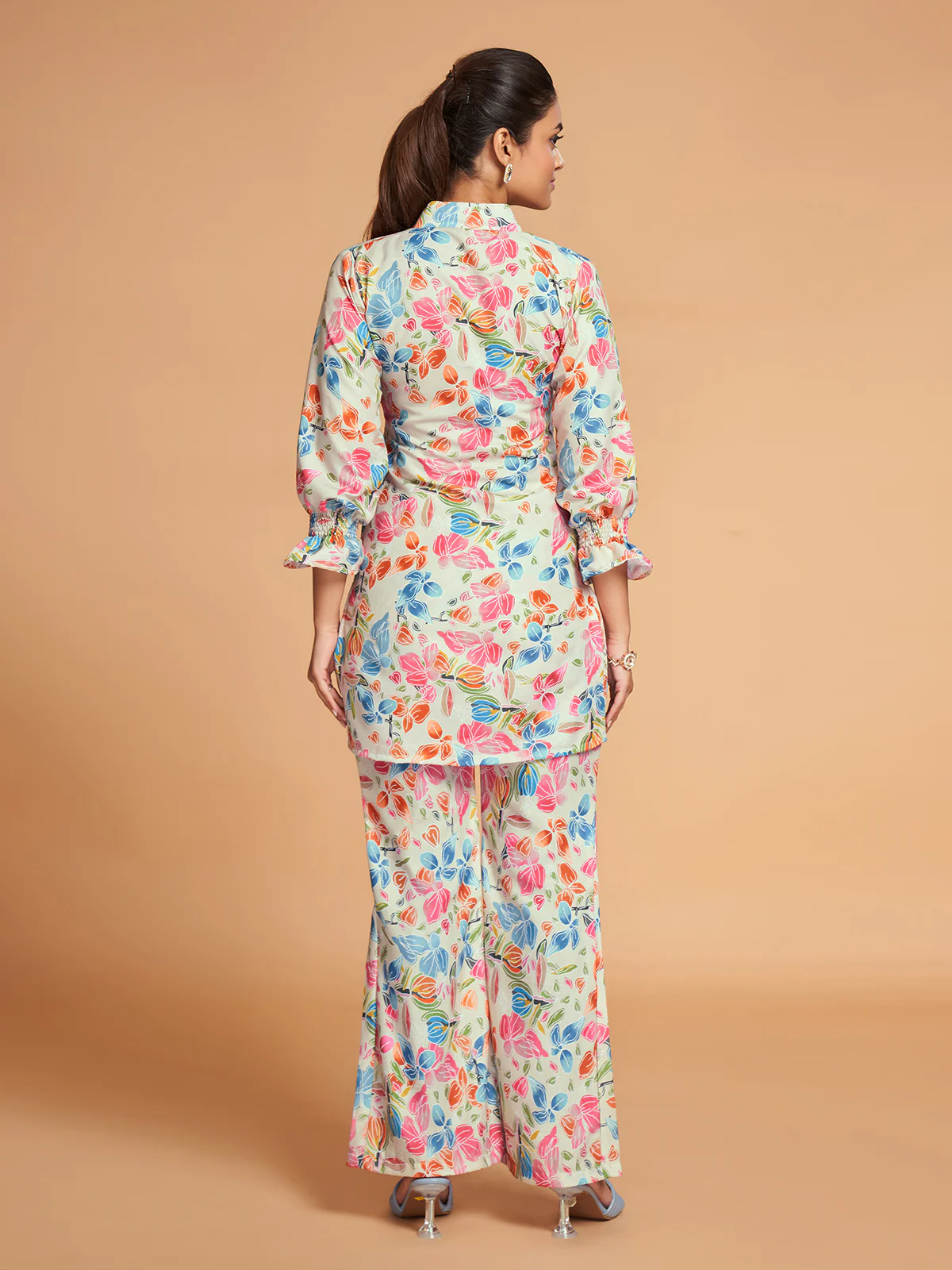 Odette Women Multicolor Rayon Printed Stitched Co-Ord Set - Image 3