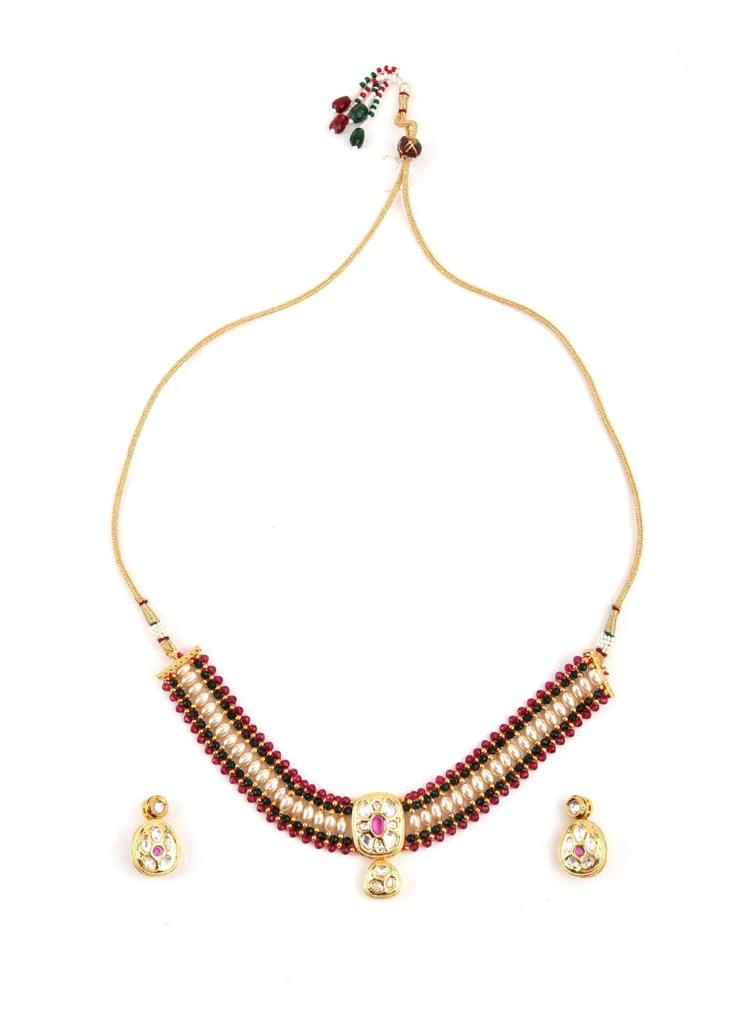 Odette Women Multicolor Sleek Choker Set - Image 3