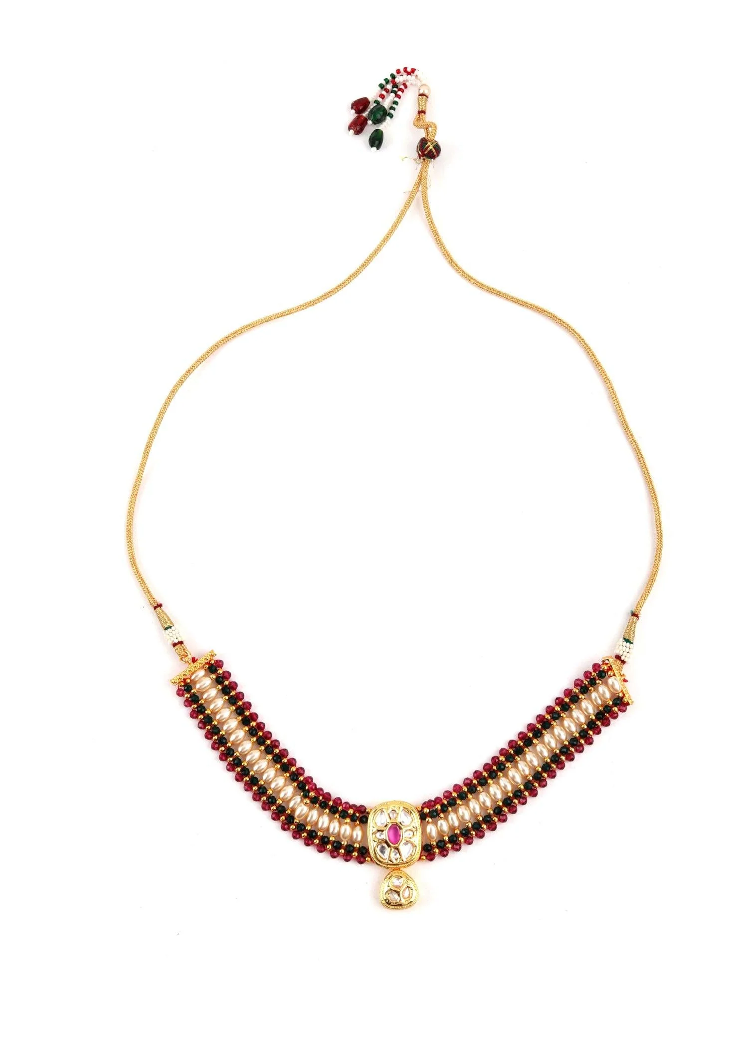Odette Women Multicolor Sleek Choker Set - Image 4