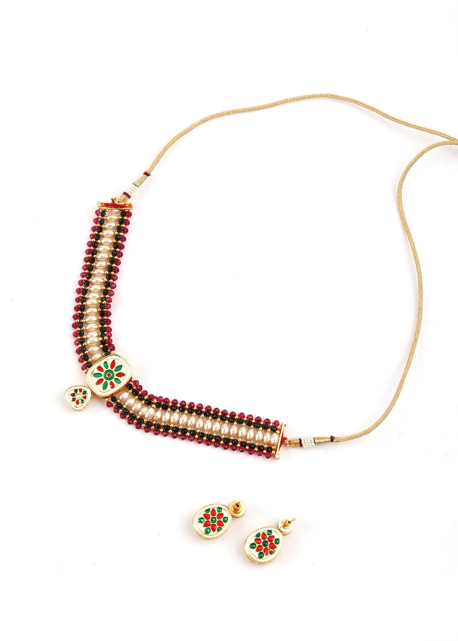 Odette Women Multicolor Sleek Choker Set - Image 6