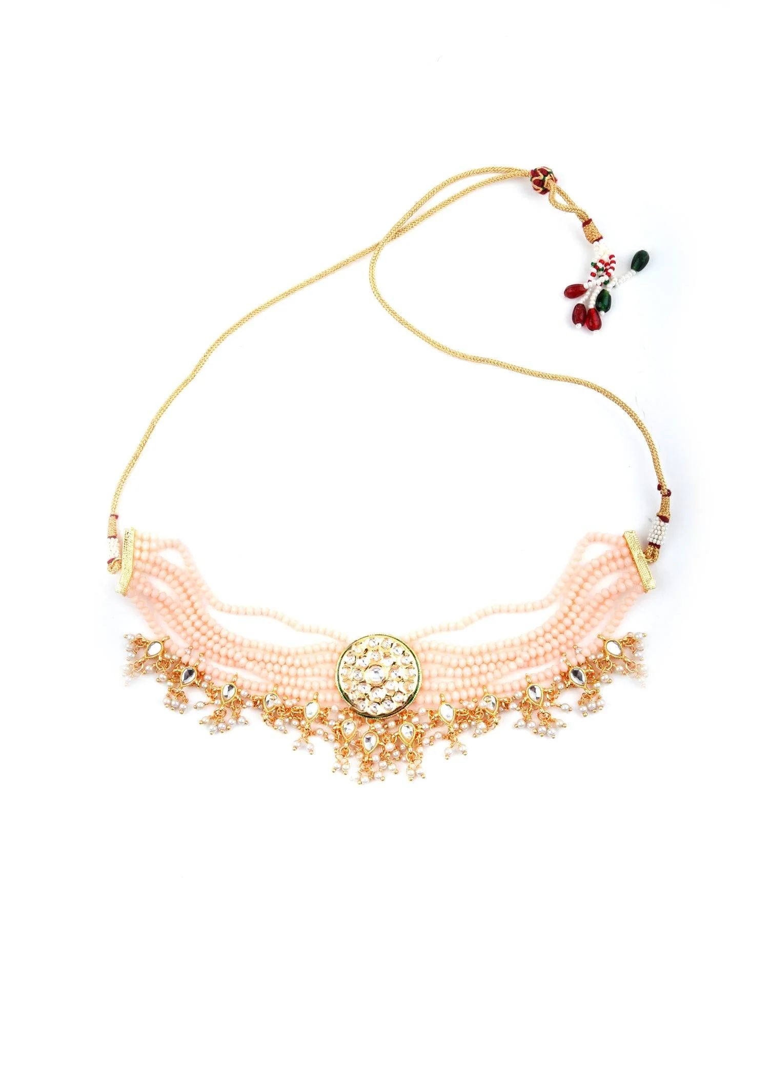 Odette Women Peach Statement Choker Set - Image 3