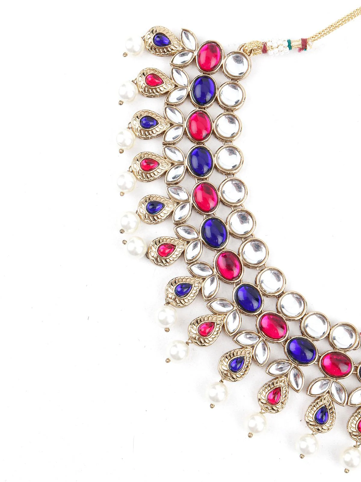 Odette Women Multicolor With Pearls Necklace Set - Image 6